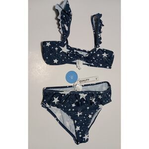 CUPSHE, Navy Bikini with Stars, Girl Size 10